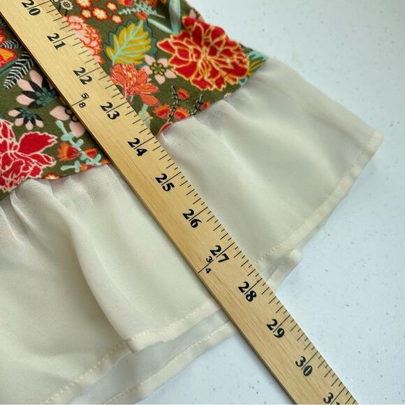 MATILDA JANE Women’s Sleeveless Layered Casual Floral Green Tank Flowy Sz Small - Picture 16 of 16